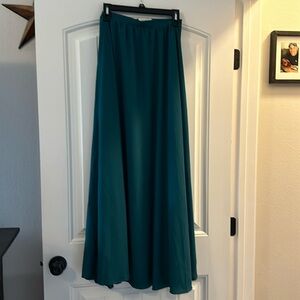 Long teal green flair skirt
